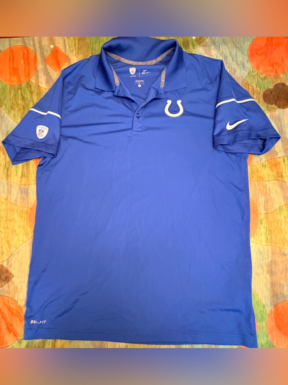 Nike DRI-FIT On Field Apparel Indianapolis Colts Size L Large NFL Patch Nike Pol